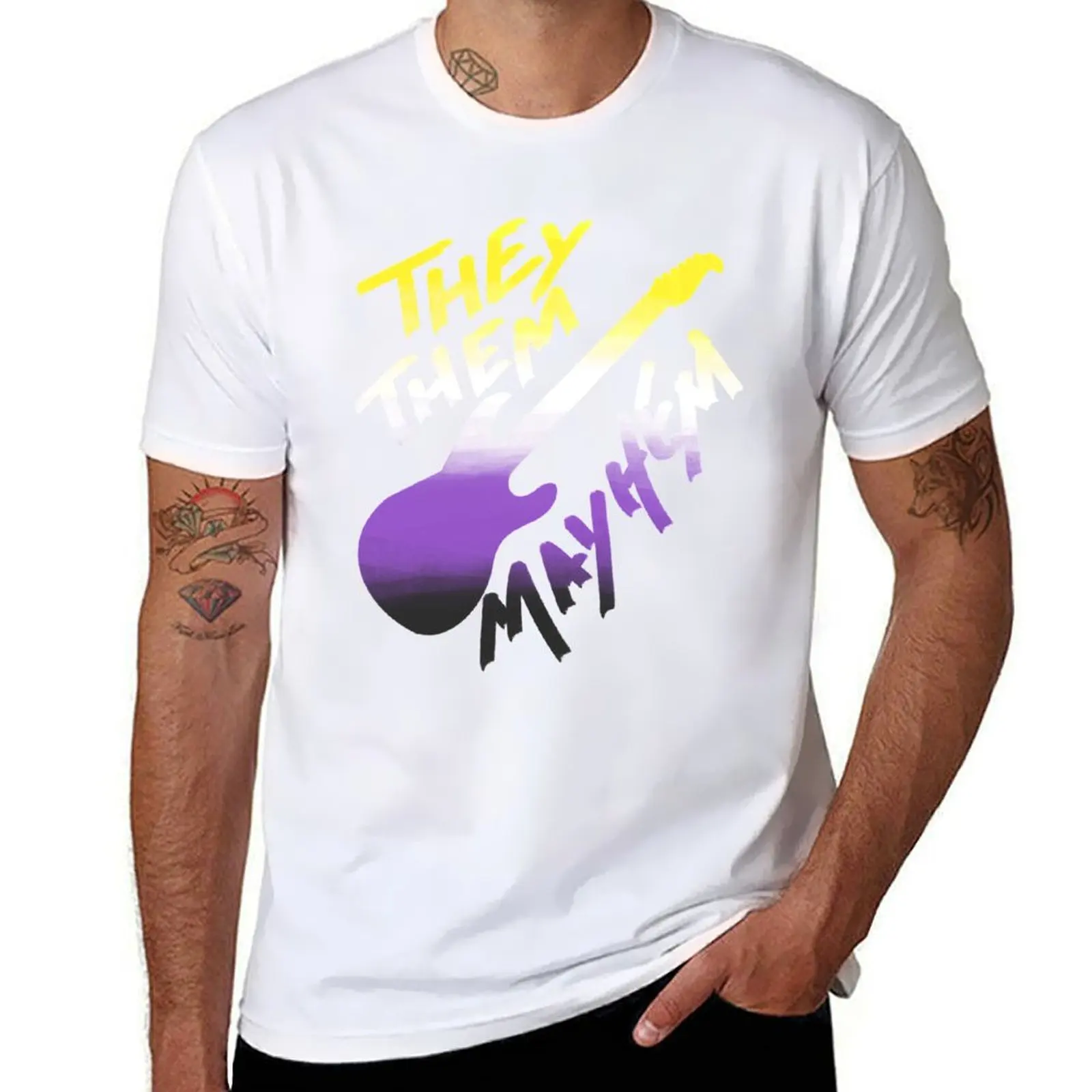 

for shirts funny t Flag Mayhem men man Nonbinary t They/Them for casual man - shirts T-Shirt cotton