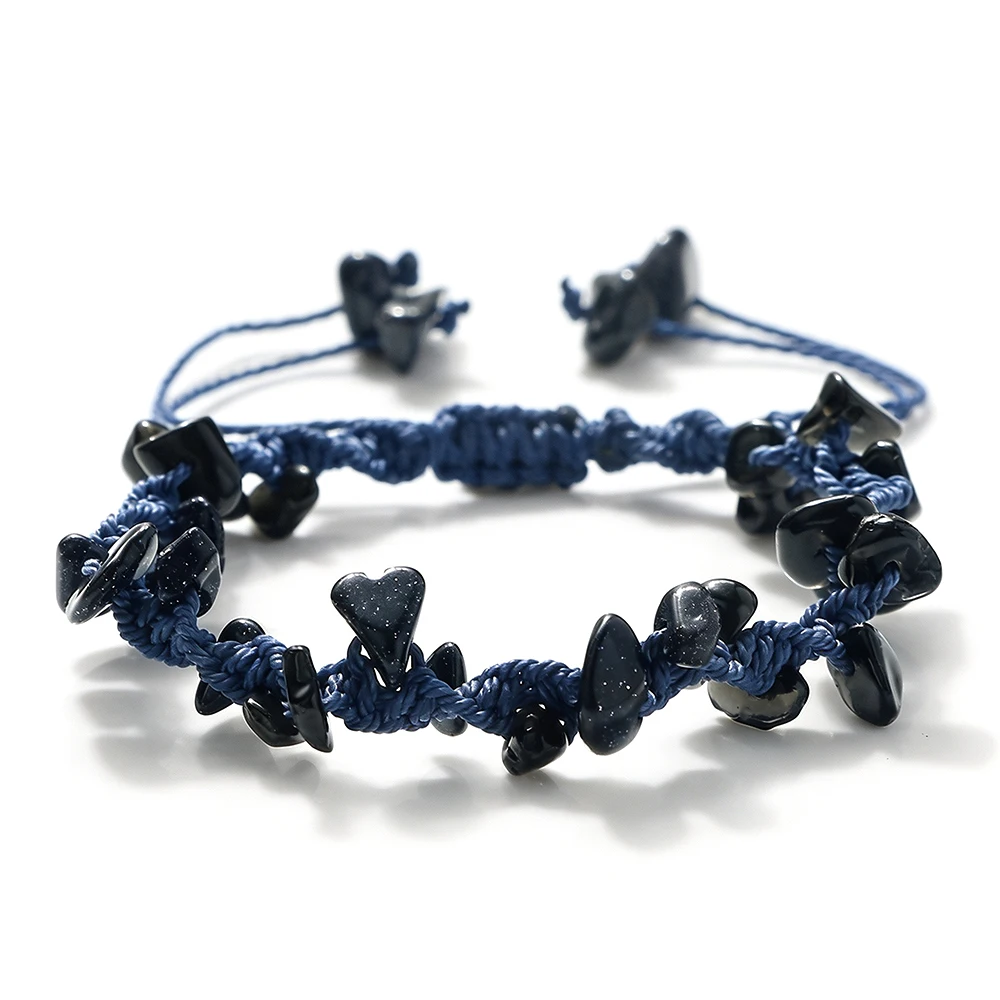 Handmade Natural Stone Braided Bracelet, Boho Style Gift