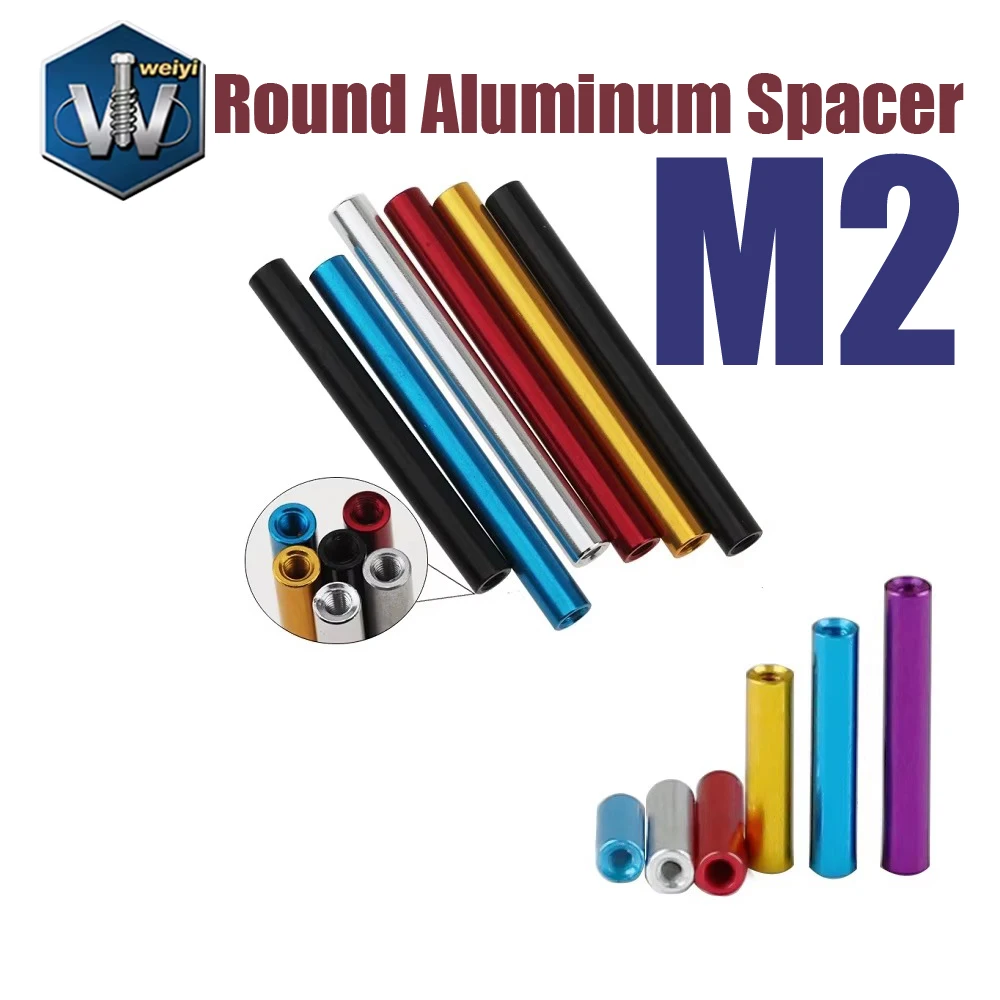 Weiyi M2 Aluminiumlegierung Bunte 6mm~50mm Lange Runde Aluminium-Abstandshalterstäbe Runde Aluminium-Abstandshalter für RC-Multirotor – Detail 1