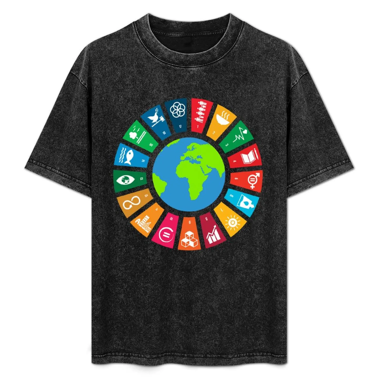 UN SDGs | UN Global Goals Logo | United Nations Sustainable Development Goals 2030 T-Shirt oversized mens white t shirts
