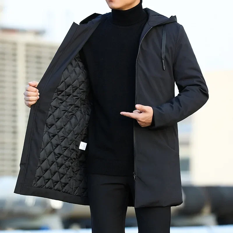 

Man long Coat Men Casual Thicken Warm Hooded Parkas Men Jackets Autumn Winter Men's Trench Coat Male Windbreaker Outerwear
