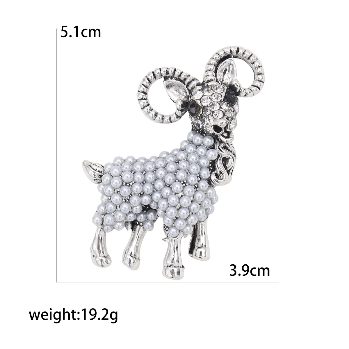 Beaut&Berry Vintage Pearl Goat Brooches for Women Animal Pins Friends Party Gifts Jewellery Accessories