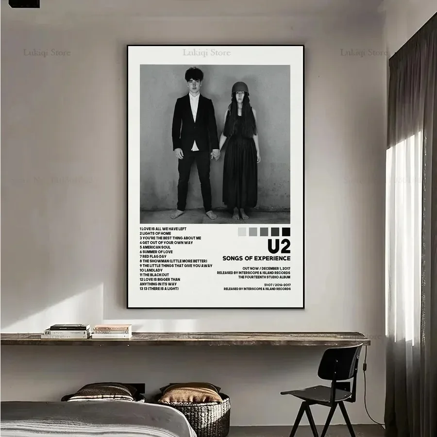 Music Album Cover U2 Tracklist Joshua Tree Leave Behind Poster Prints Canvas Painting Wall Art Picture Living Room Home Decor