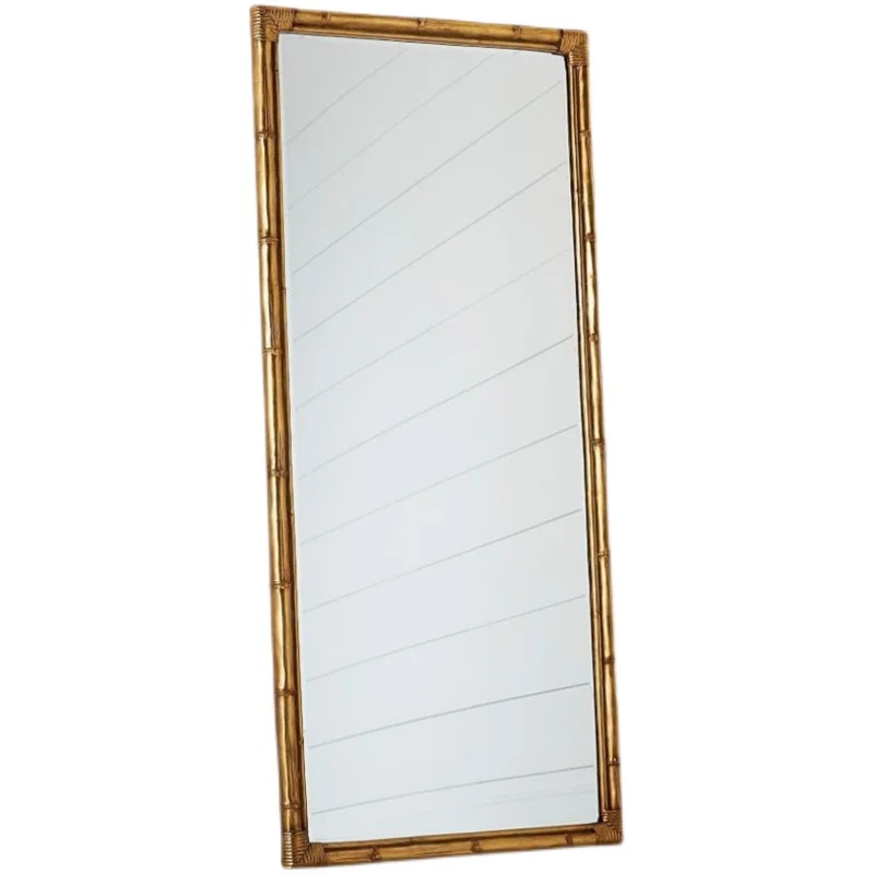 

European retro full-length mirror clothing store hotel villa floor-to-ceiling light luxury old full-length mirror