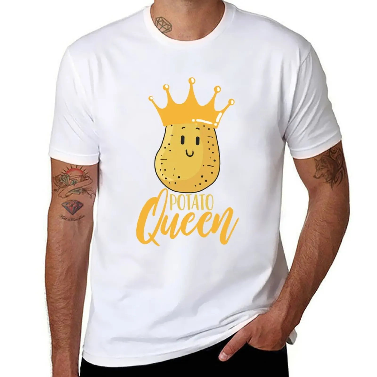

Potato Potato Queen Potato Lover Kawaii T-Shirt man t shirt summer graphic t shirts for man T-Shirt