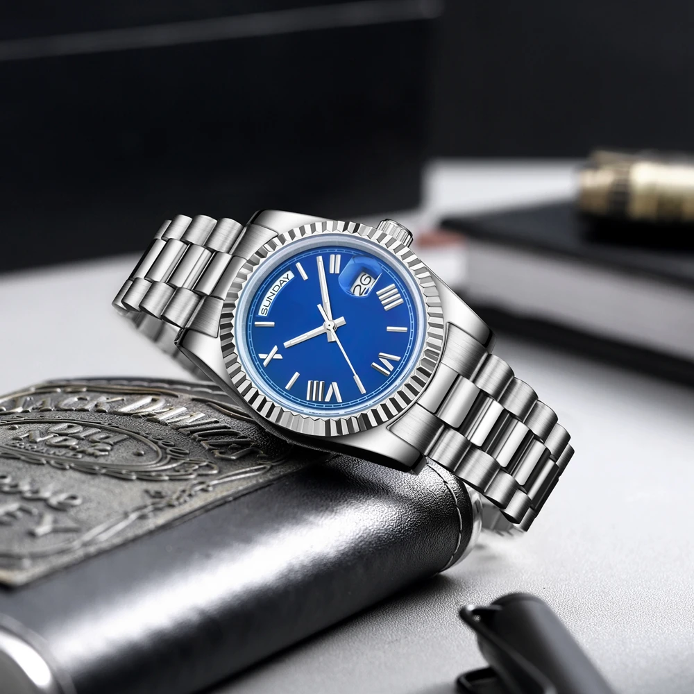 36mm/39mm Saffier Luxe nh36/ST1644 Automatische Mechanische Horloges Kalender waterdicht Mannen Romal wijzerplaat Klok jurk Relojes