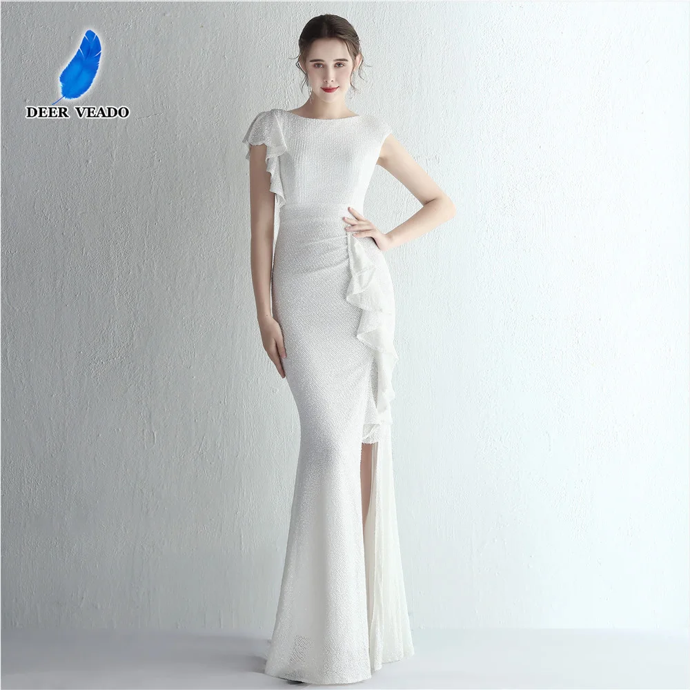 

Женское вечернее платье DEERVEADO с блестками, длинное свадебное платье, элегантное торжественное платье для особых случаев, гала-платья