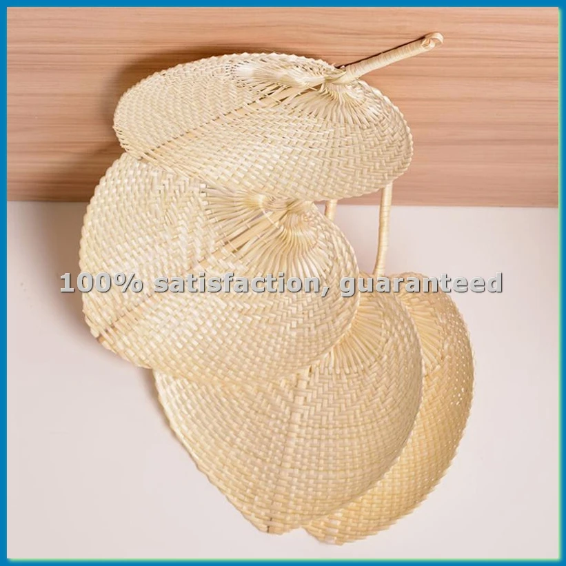 12Pcs Pure Handmade DIY Heart Shaped Bamboo Woven Fan Summer Cooling Fan Chinese Style Hand Fan Hand Fans Wedding Items-AT35