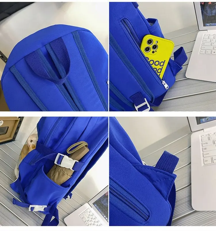 Mochila Kawaii Ita de gran capacidad para chica japonesa, bolso de escuela secundaria Harajuku con personalidad, a cuadros contrastantes, para ordenador portátil