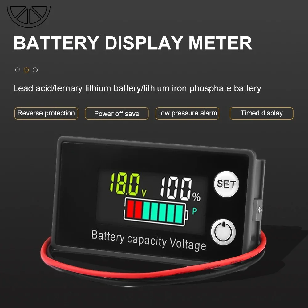 6133A DC Battery Voltmeter 8V-100V Capacity Indicator Power Meter Lithium LiFePO4 Lead-Acid Cell 12V 24V 48V for LCD Battery