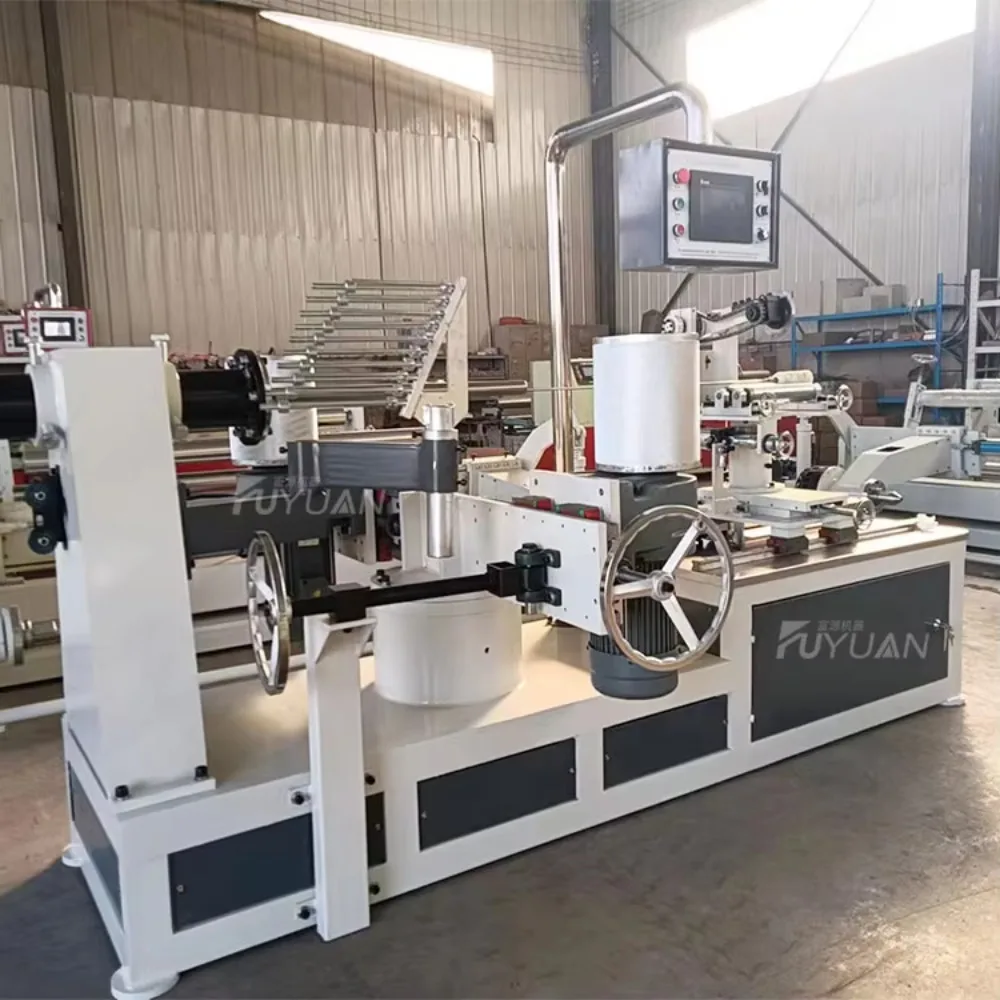 Automatic Small Spiral Kraft Paper Cardboard Tube Making Cutting Sealing Machine Toilet Tissue Core Production Line for Sale