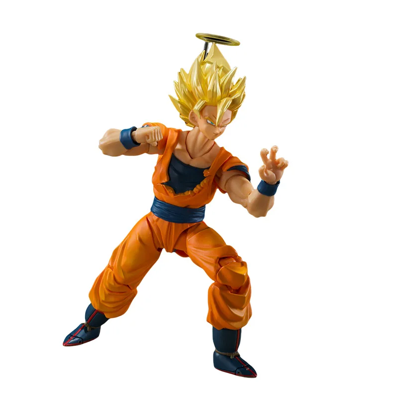 Bandai ของแท้ SHF Dragon Ball Super Saiyan 2 Son Goku อะนิเมะ Action Figure ข้อต่อ Movable สะสมของเล่นเครื่องประดับของขวัญ