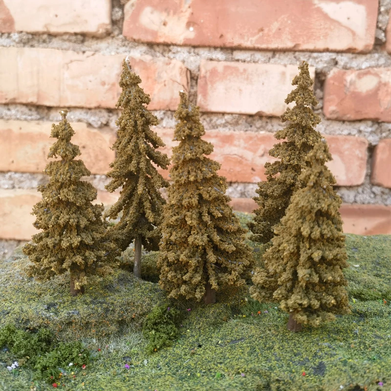 2/10pcs Model Pine Trees Military mountain sand table Model Tree Autumn Plant model N HO O Scale for Model Railway Layout 8-15cm