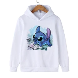 Новая толстовка с капюшоном Disney Stitch, детская одежда с героями мультфильмов, толстовка с капюшоном «Лило и Стич», детский повседневный топ