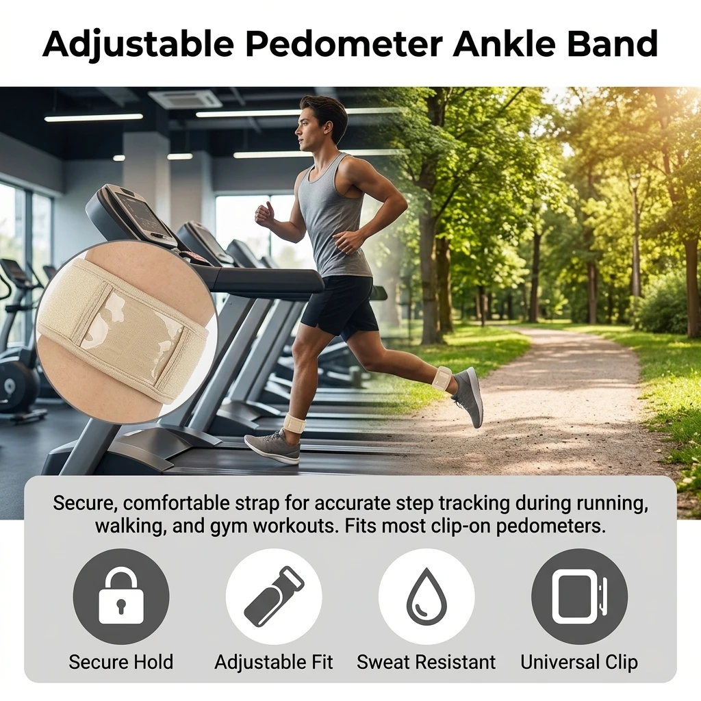 Pedometer Ankle Band Adjustabl - đánh giá và giá Runners Gear