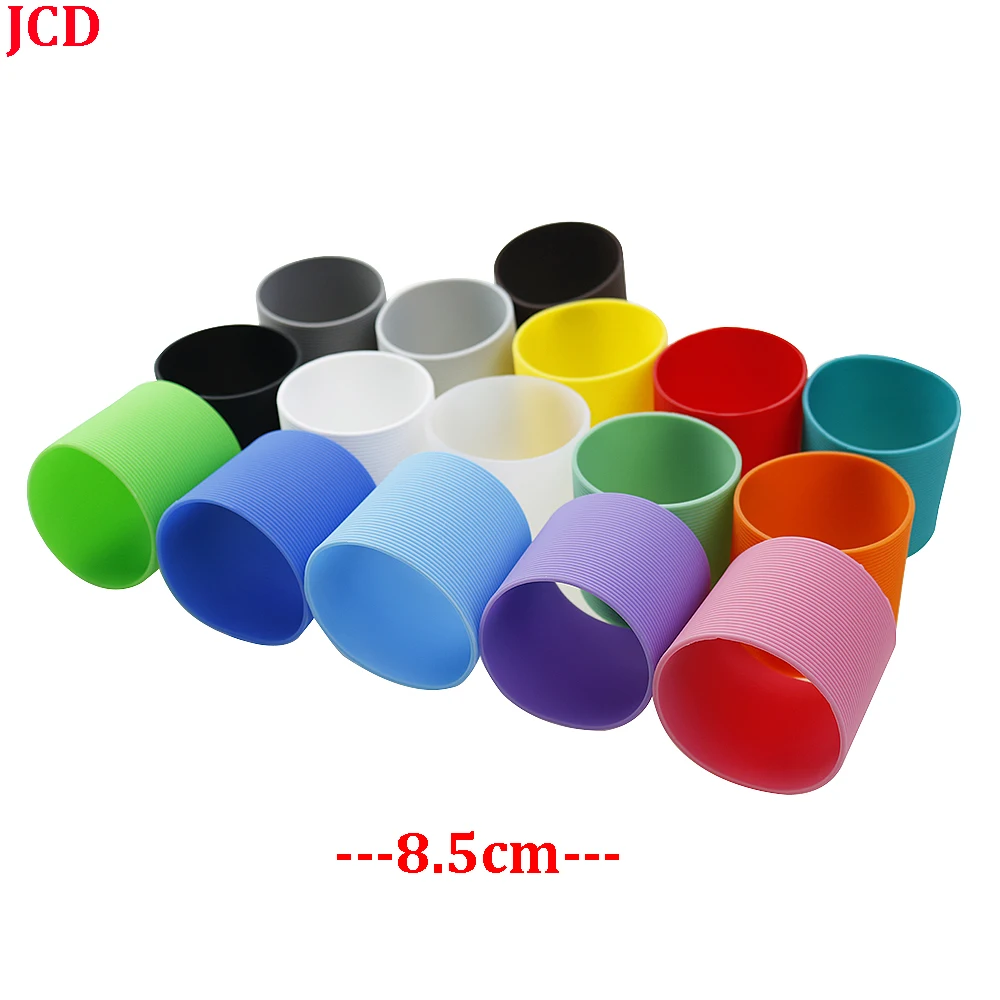 1Pcs 8.5CM Straight Silica Gel Threaded Cup, Middle Cup, Glass Cup, Anti-skid And Anti Scalding Heat Insulation Protective Cover