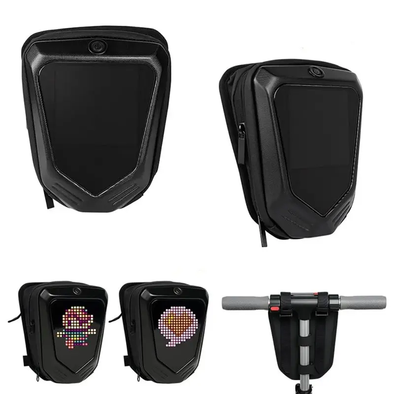 ABLB-Smart LED Handlebar Bag Waterproof Design For Bicycles/Electric Scooters Featuring Custom Pattern Storage Functionality