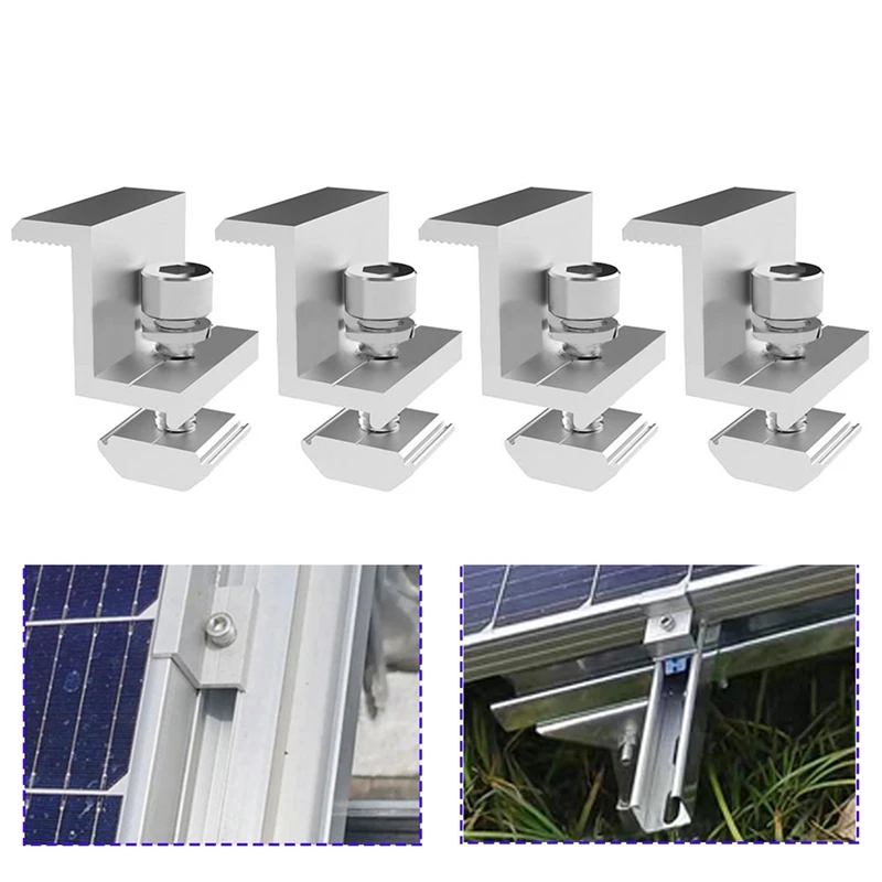 ¡Promoción! Soporte de Panel Solar 8X, riel de Panel fotovoltaico, módulo de sujeción de montaje de Panel Solar con medio para techo Trapezoidal de 35Mm