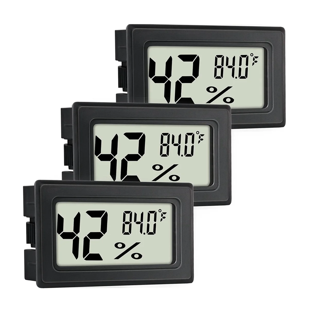 NOCM Multifunctional Indoor Digital Thermometer Hygrometer - 3 Pack, Humidity Meters Gauge with Built-In Probe