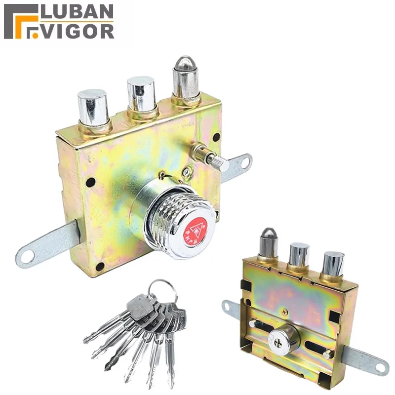 Anti theft door bumper lock With 6 keys Auto locking Easy to install for Entrance door Iron gate With safety switch