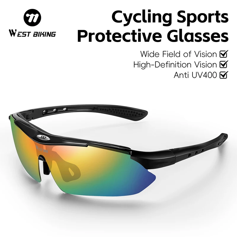 نظارات WEST BIKING الشمسية للحماية من الأشعة فوق البنفسجية 400، نظارات رياضية لركوب الدراجات في الهواء الطلق للجنسين خفيفة الوزن للمشي لمسافات طويلة وصيد الأسماك والقيادة نظارات ملونة