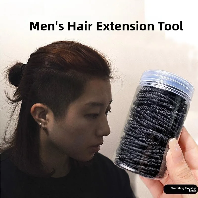 

High Elasticity Hair Ties for Men Durable Black Rubber Bands for Long Hair Styling Men's Hair Accessories Hair Rings