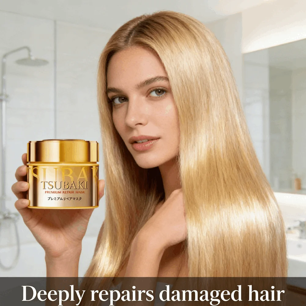 TSUBAKI 180g Salon Hair Mask Repair Dry Essential Oil Anti Frizz Smooth Nourishing Lotion Hair Conditioner Repair Hair Mask