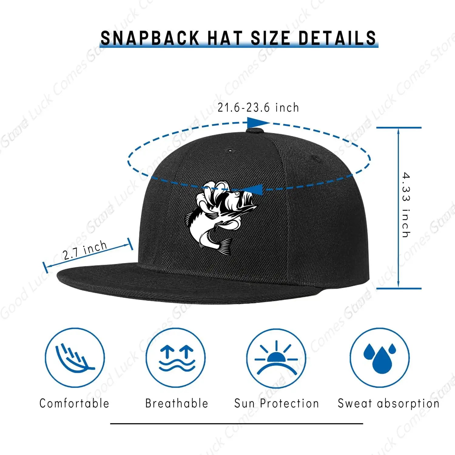 Eagle Claw Fish Snapback Hats for Men Flat Bill Hat for Boy Animal Eagles Fishing Hunting Baseball Caps