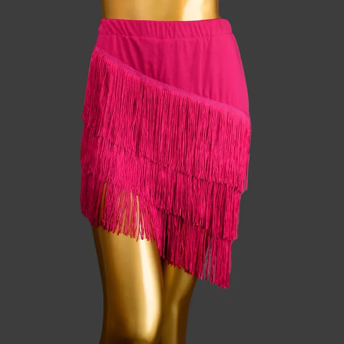 Latin Dance Skirt Adult Female Tassel Short Skirt Womens Square Dance Irregular Fringe Dress Black Practice Skirt Ballroom Dress