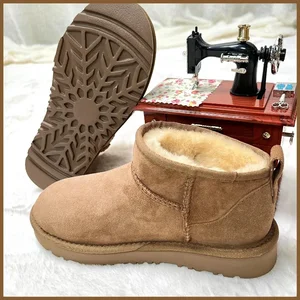 2024 Neue klassische Mini -Schneestiefel. Kombinieren Sie Ram Skin und echtes Leder, moderne und lässige, warme Stiefel des Winters Hauptverkaufsstiefel von Carneiro - №6