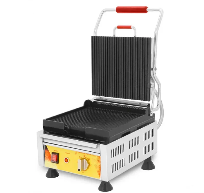 CHKJ-2025NEWAutomatic Stainless Steel Panini Sandwich Maker Machine 220V Barbecue Grill for Sausage Burger Toast Steak-Condition
