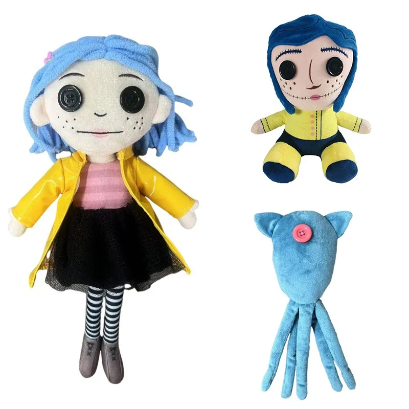 9.8inch Coraline Plush Stuffed Doll Toy Cartoon Figure Soft Pillow Terror Collection Dolls Boys And Girl Christmas Gift