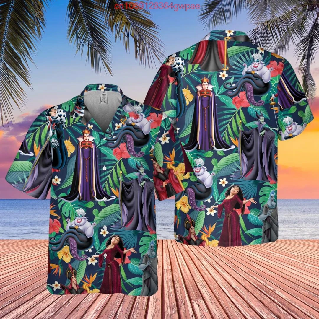 Maleficent Hawaiian Shirt Beach Shirt Men Short Sleeve Shirt Disney Hawaiian Shirt Street Harajuku Shirt Sleeping Beauty Shirt