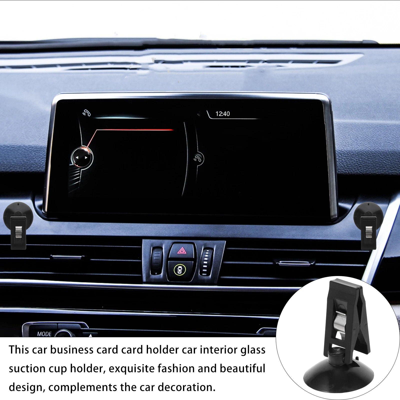 

4pcs Card Holder Ticket Clips Suction Cup Clamp PVC ABS Steel Durable Practical Storage Easy Install Car Mounted
