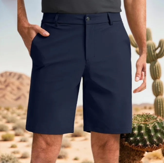 

Деловые мужские шорты для гольфа, летние быстросохнущие повседневные шорты с плоской передней частью, эластичные шорты для походной работы, классические шорты с 4 карманами