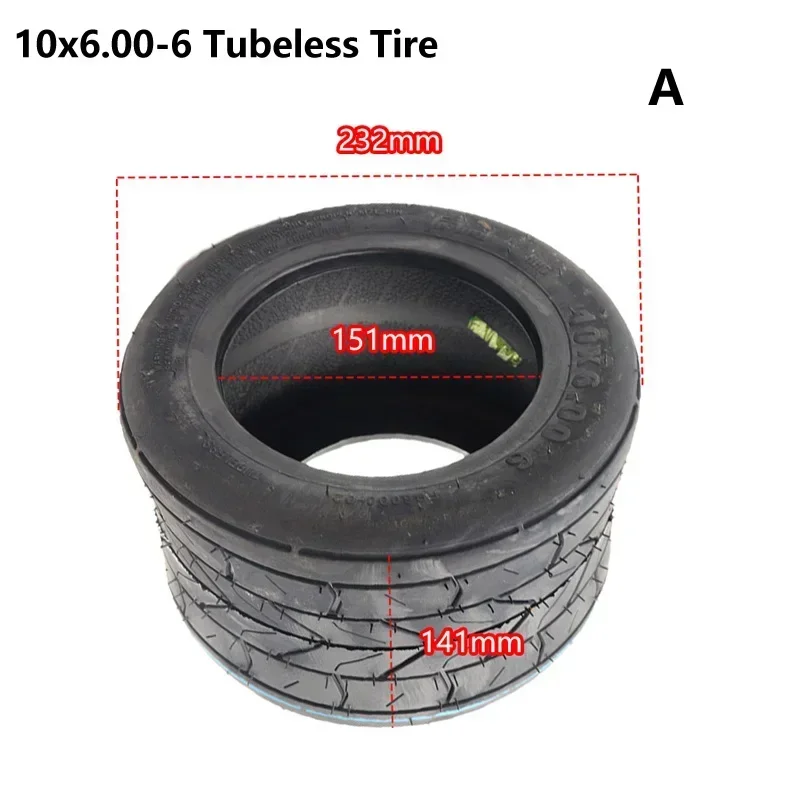 Motorcycle Tubeless Tires for Halei Electric Vehicle Mini Citycoco 10 Inch 10x6.00-6 Widened Vacuum Tyres