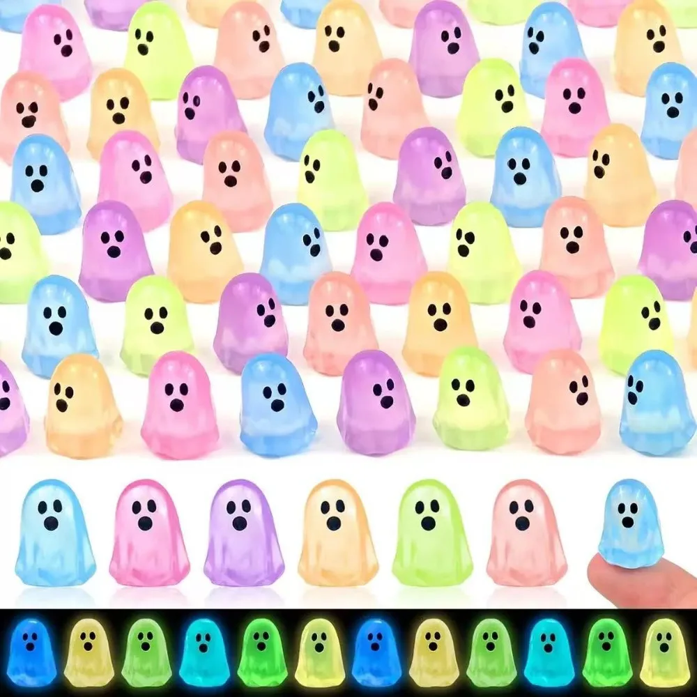 10-100Pcs Luminous Ghost Figures - Glowing At Night Mini Action Figure Micro Landscape Miniatures for Halloween Party Decoration