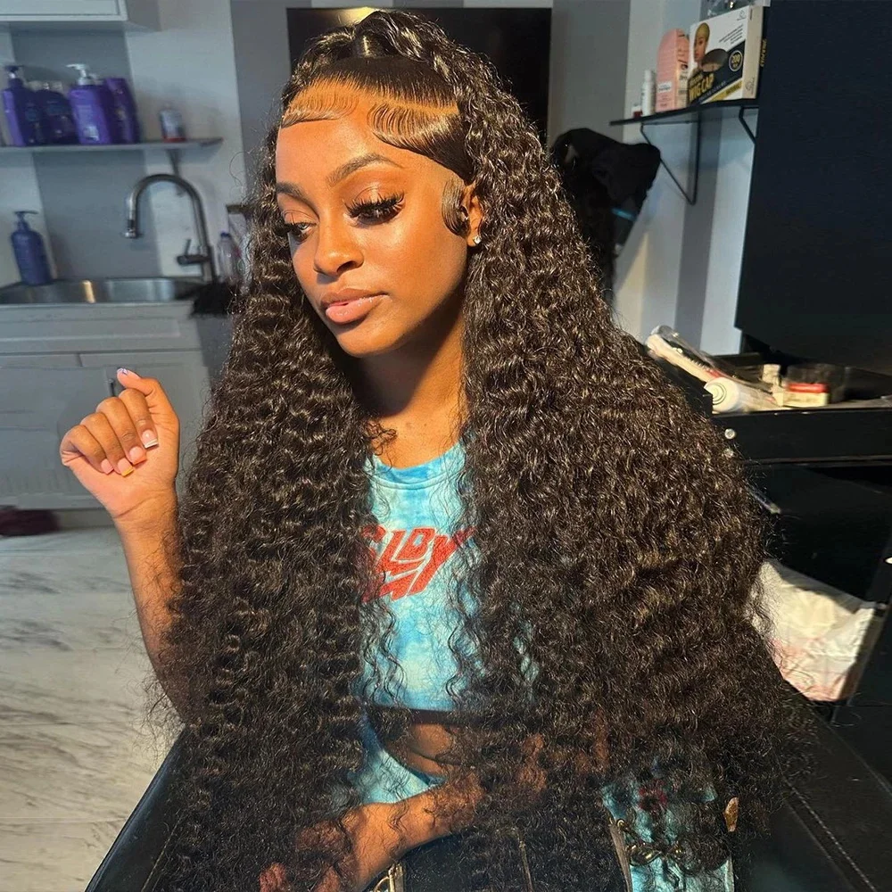 Nadine 13x4 Deep Wave Frontal Wig Hd Lace 40 Inch 13x6 Water Wave Wet And Wavy Curly Lace Front Human Hair Wig For Black Women