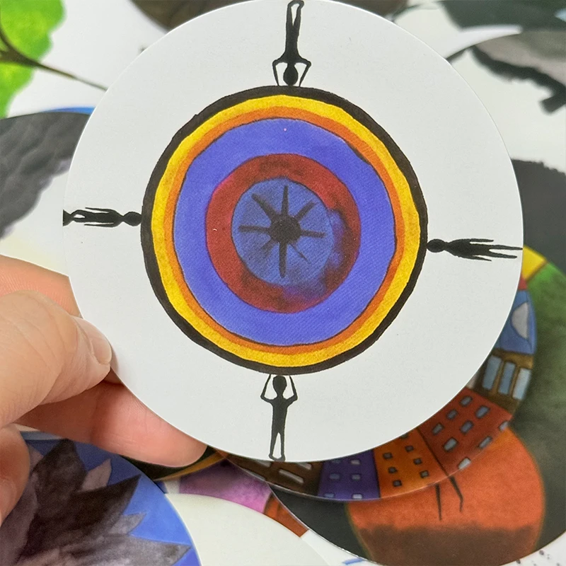 بطاقات INUK 98 قطعة بطاقات علم النفس على شكل دائري العرافة سطح السفينة لعبة بطاقة مضحكة للحفلات/الأسرة