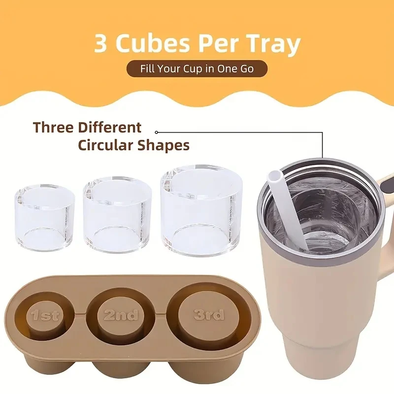Stanley Cup 30-40oz Large Capacity Ice Tray Mold with Box Easy-To-Remove Silicone Ice Tray