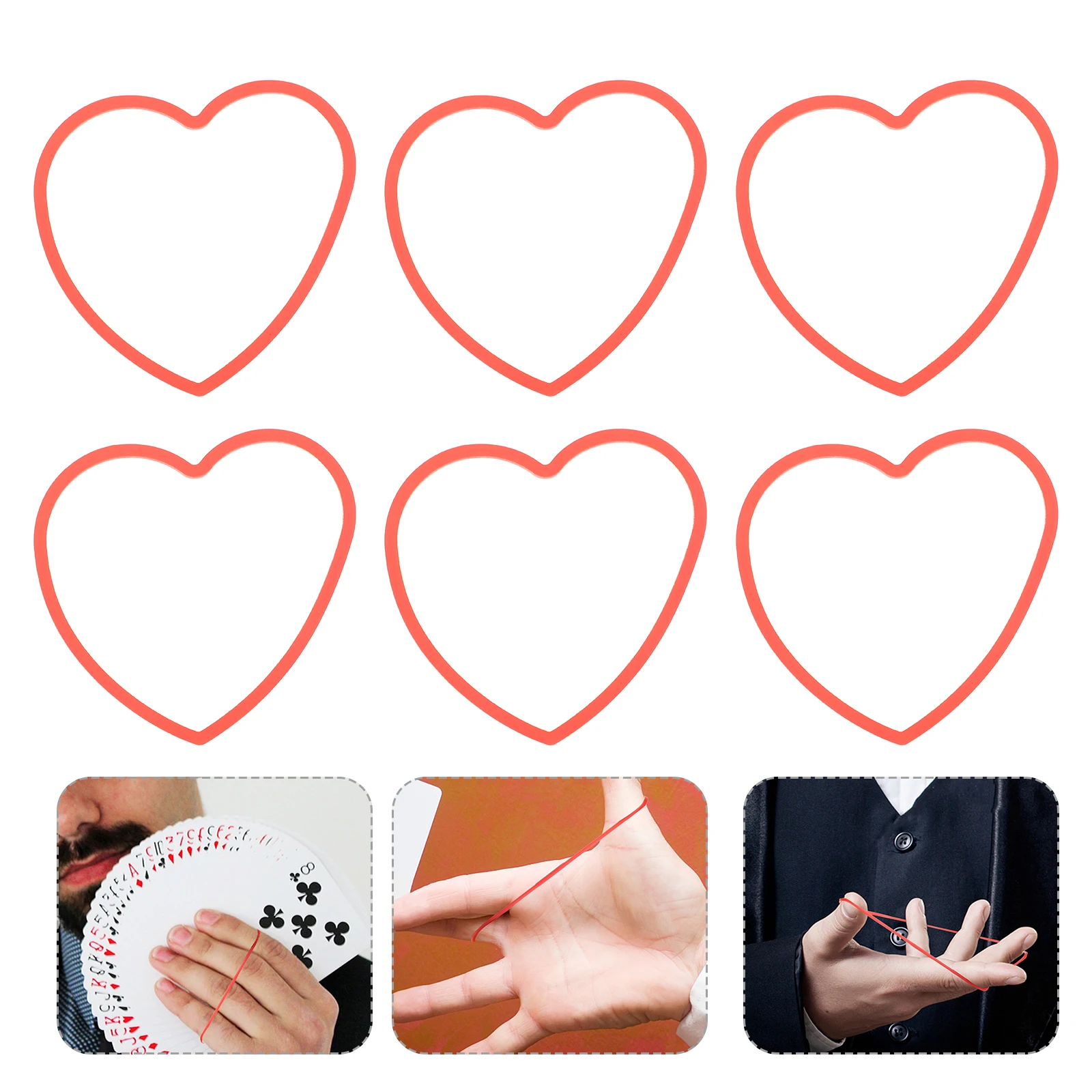 

50pcs Gimmick Band Conjuring Trick Stage Performance Elastic Band Props Magician Performance Supplies Funny Tricks Props Party