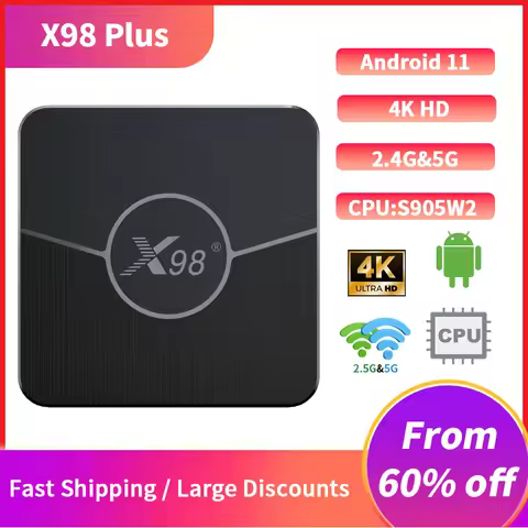 X98Plus TV Box Android 11.0 TV box 4G 32G 64G Set Top Box AV1 BT 2.4G 5G Wifi 4K HDR Video Media Player X98 Plus Amlogic S905W2
