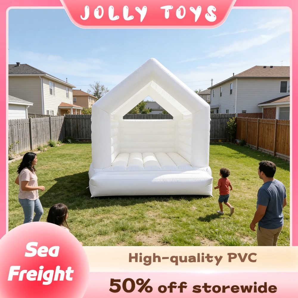 

White Pointed Wedding Trampoline Birthday Party Outdoor Event Child Bouncer Jumping Bouncy House Pvc Inflatable Bounce House