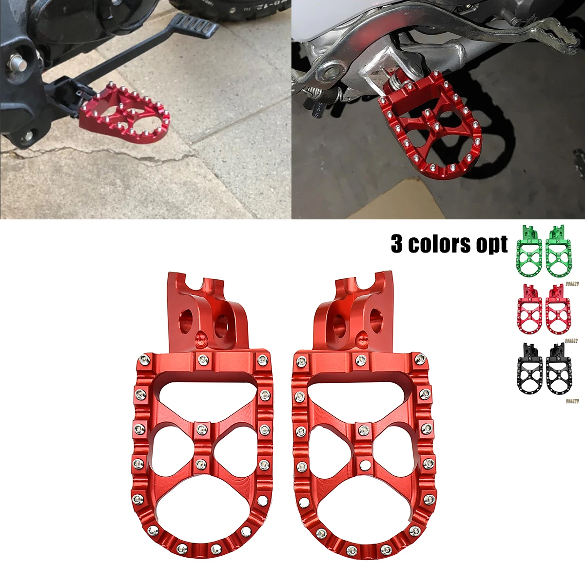 Motorcycle CNC Foot Pegs Rests Pedals Footpegs For HONDA CR CRF 125R 150R 250R 250X 450R 450X 250RX 450RX 250F 450L MX Dirt Bike