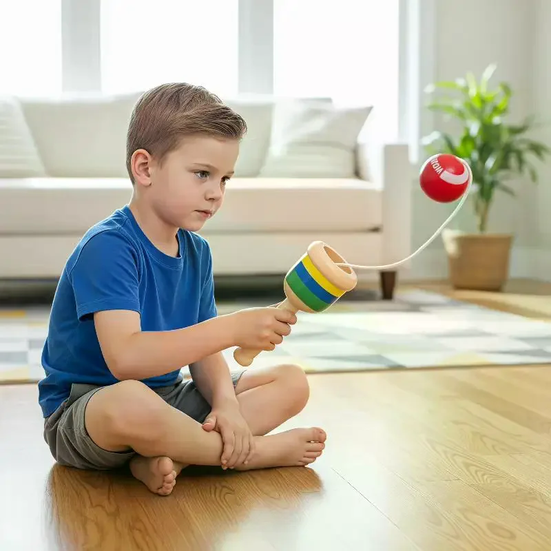 Game Educational Teens Kids Boys Girls Ball String Cup Wooden Toss And Catch Hand Eye Coordination Toys Novelty