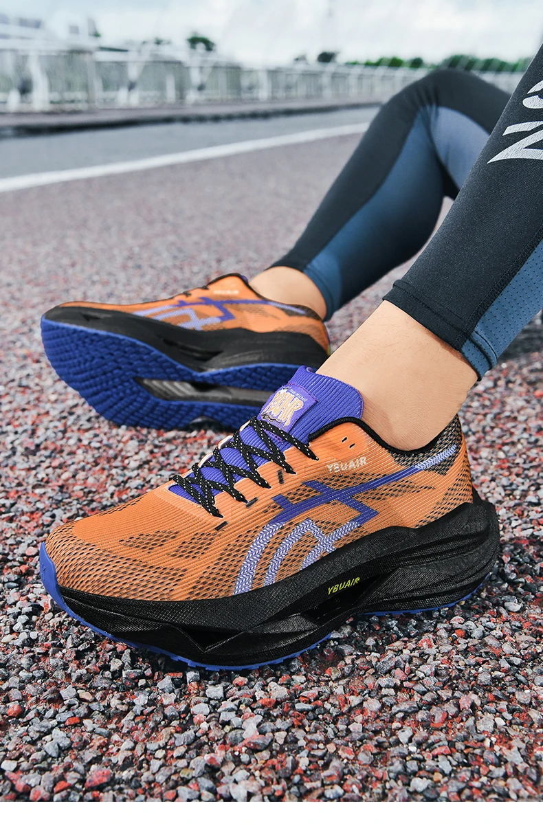 Marathon-Laufschuhe für Herren, leichte Spezial-Sportschuhe, Sneaker mit Carbonplatte, trendige, atmungsaktive Sportschuhe für Damen. – Detail 9