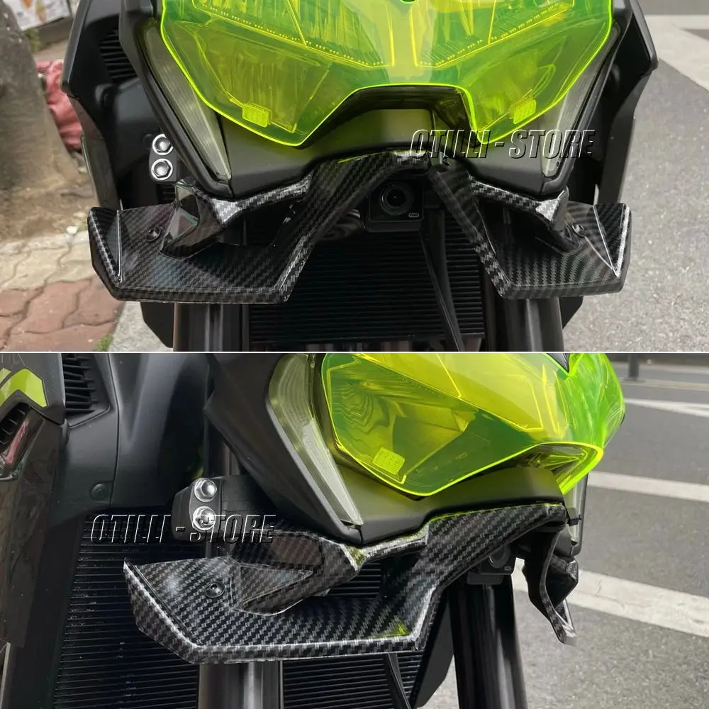 

Motorcycle Accessorie New Naked Front Spoiler Winglet Aerodynamic Wing Kit Spoile For KAWASAKI Z900 Z 900 2020 2025 2024 2023