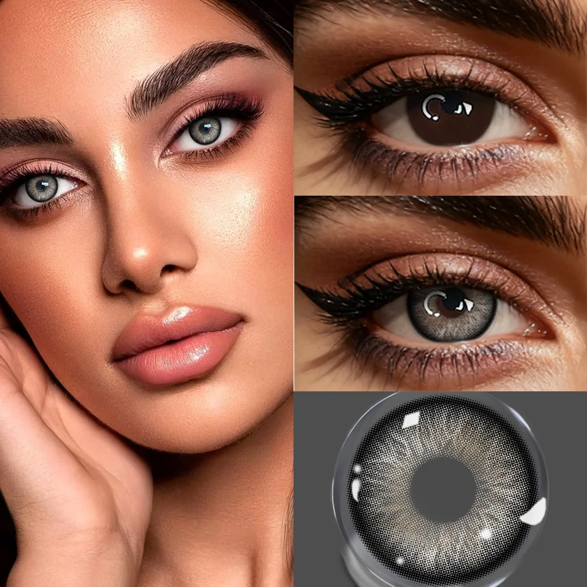 Visuashow schwarze Kontaktlinsen, Kosmetik, farbige Kontaktlinsen, 2 Stück, für den jährlichen Gebrauch, farbige Kontaktlinsen mit kleiner Pupille für Cosplay-Make-up – Detail 6
