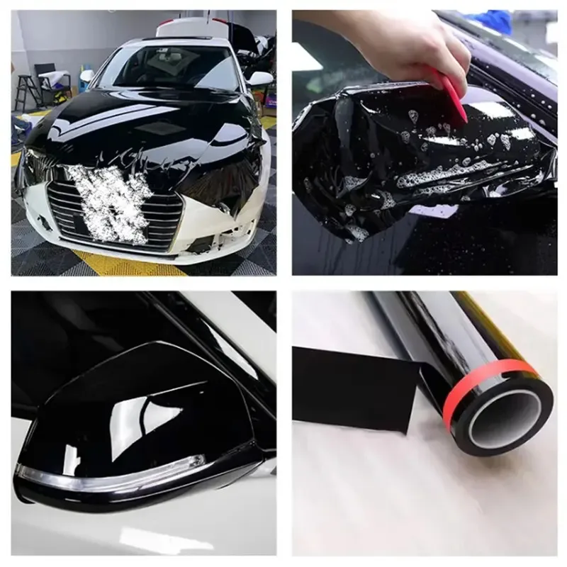 

ТПУ Премиум Лучшее глянцевое черное покрытие ТПУ PPF Автомобильная самовосстанавливающаяся защитная пленка для краски Срок службы самоклеящихся виниловых оберток