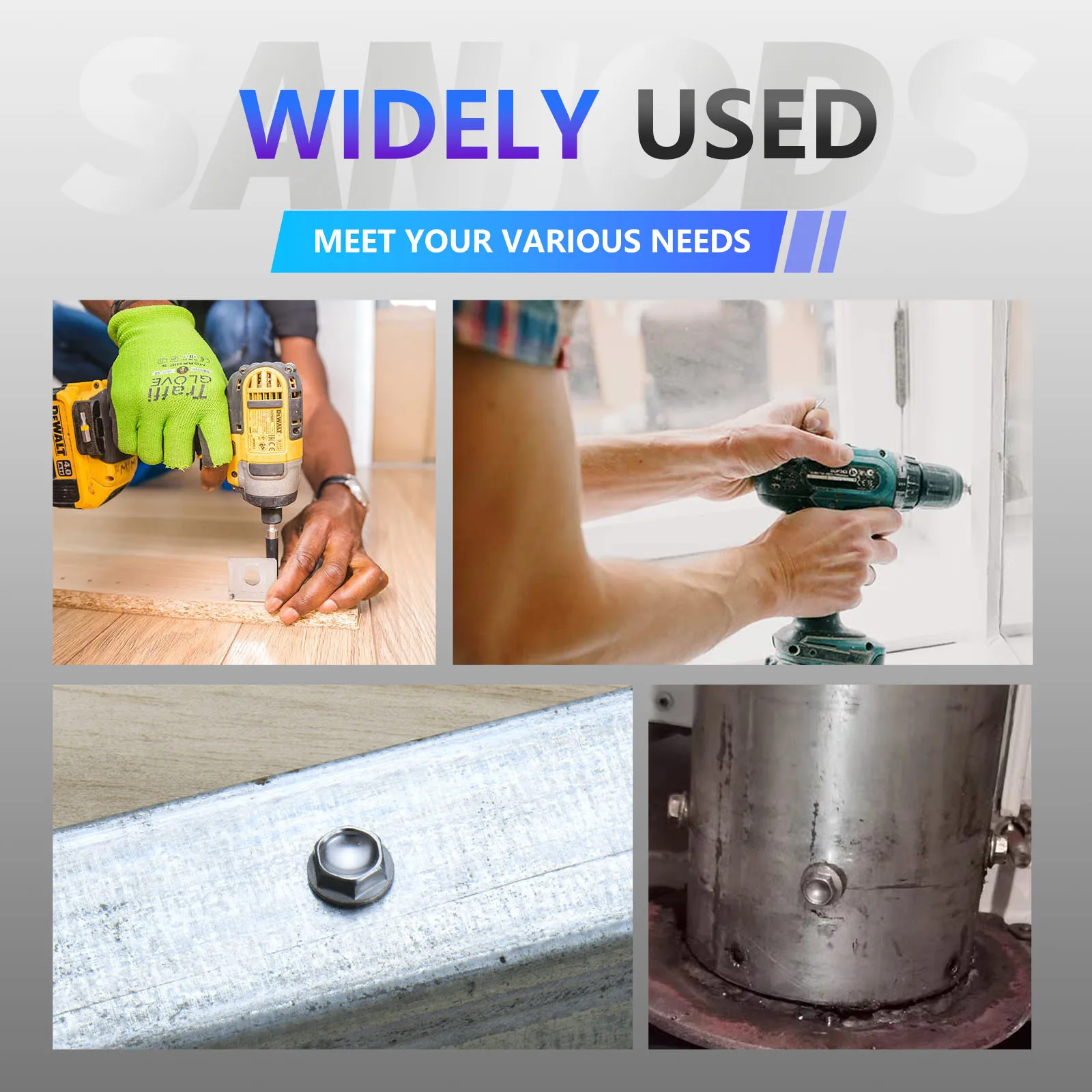 # 8 M4.2 مسامير الصفائح المعدنية ذاتية التنصت 410 سداسية من الفولاذ المقاوم للصدأ غسالة الرأس عالية القوة سريعة التنصت مسامير تيك مخرطة للمعادن